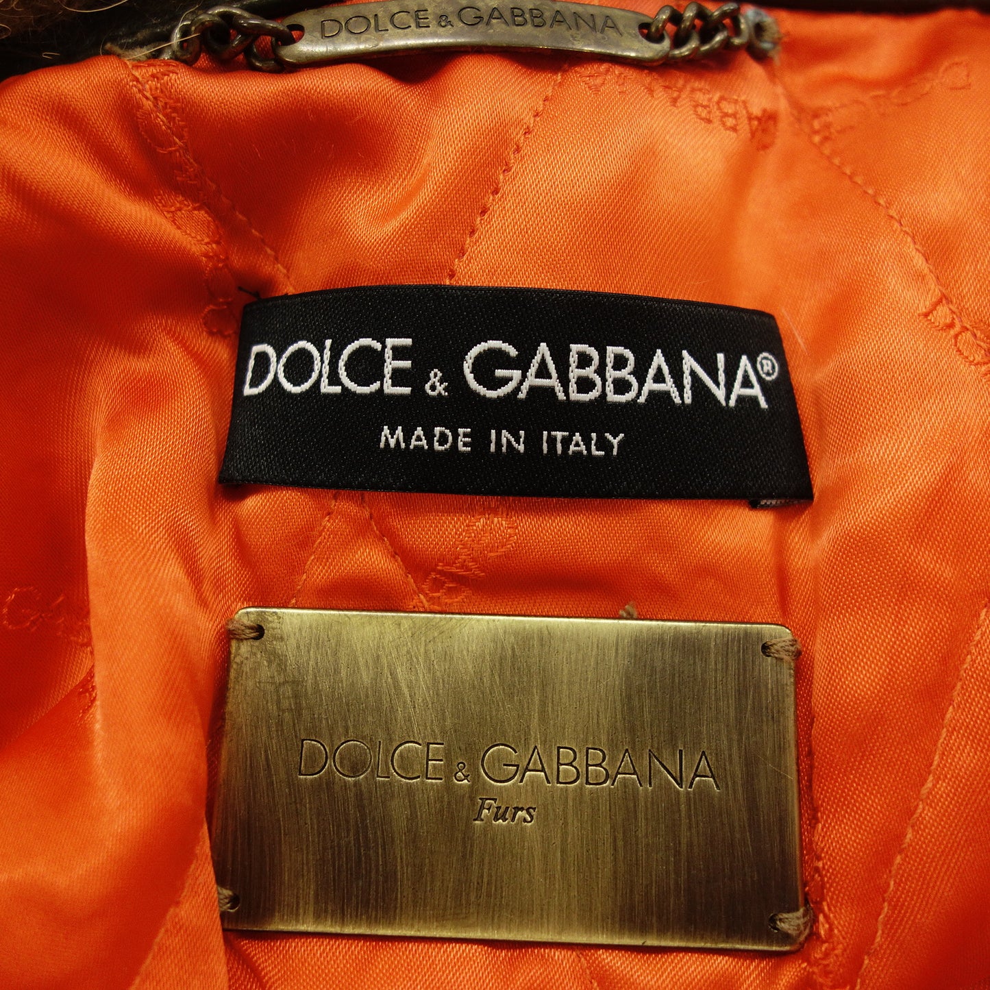 中古◆ドルチェ&ガッバーナ ボンバージャケット ラビットファー ナイロン レディース カーキ系 サイズ42 DOLCE&GABBANA【AFB15】