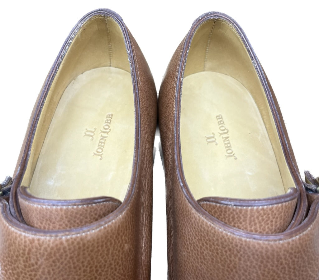 新品同様◆ジョンロブ レザーシューズ ダブルモンク ウィリアム シボレザー 茶系 UK9E JOHN LOBB William