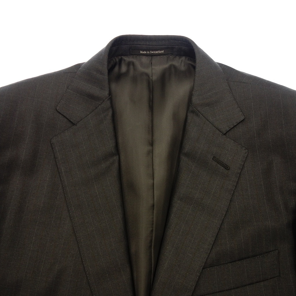 美品◆エルメネジルド ゼニア スーツ セットアップ 2112R7 ストライプ メンズ ネイビー系 サイズ50R Ermenegildo Zegna【AFB31】