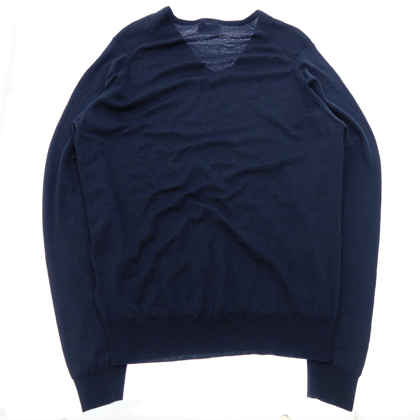 美品◆ジョンスメドレー Vネック ニットセーター 30G BLENHEIM 紺 L メンズ JOHN SMEDLEY【AFB9】