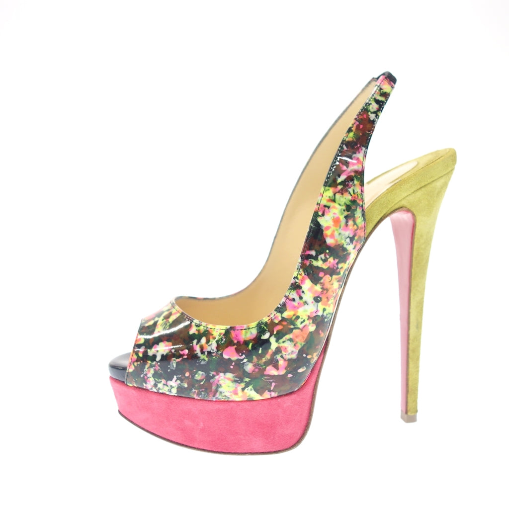 中古◆クリスチャンルブタン パテントレザー ヒール ミュール レディース 35 マルチカラー Christian Louboutin【AFC6】