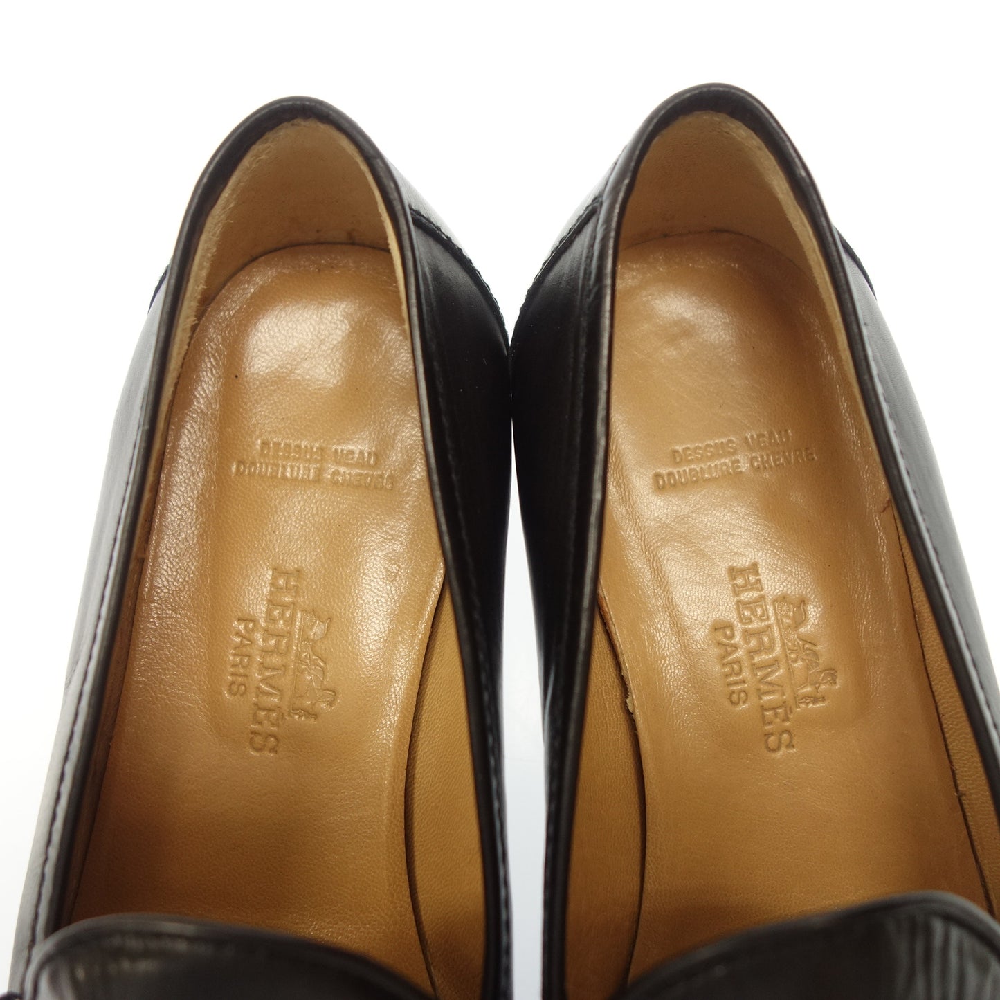 美品◆エルメス ローファー コンスタンス レディース ブラック サイズ35 HERMES CONSTANCE【AFC45】