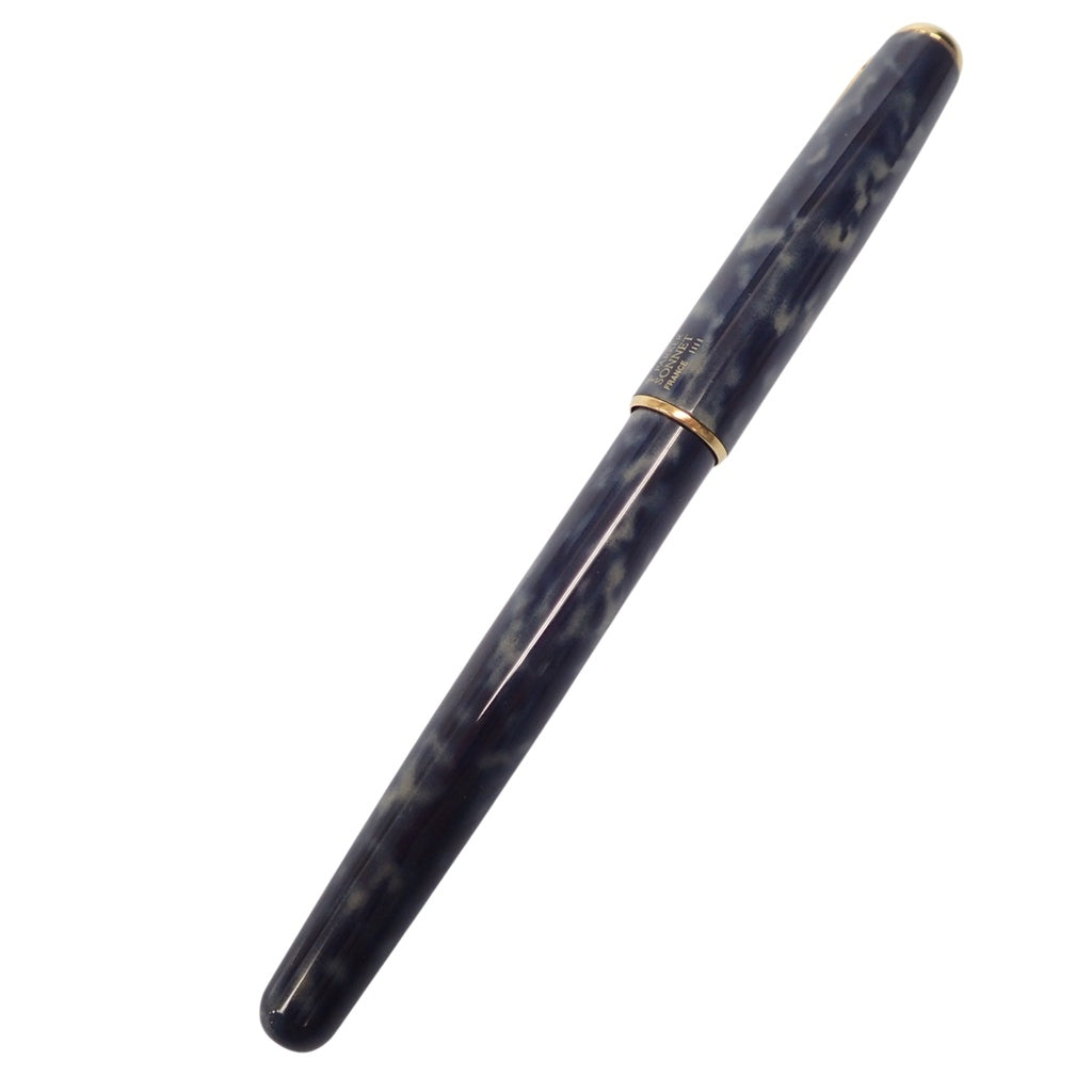 美品◆パーカー ソネット キャップ式 ボールペン マーブル ブルー系 PARKER【AFI2】