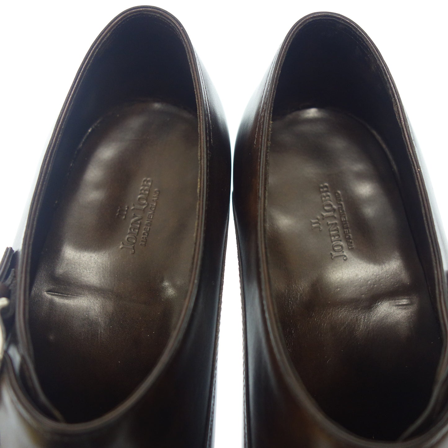 状况非常好◆John Lobb 皮鞋双僧侣教堂博物馆小牛皮棕色 UK8E 8000 最后 CHAPEL JOHN LOBB