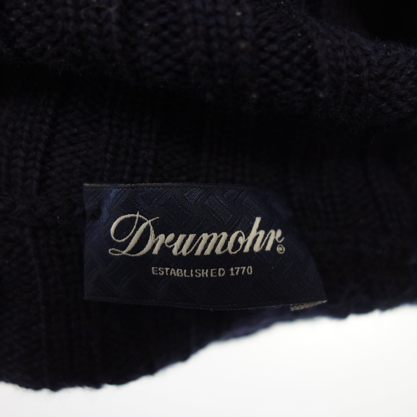美品◆ドルモア ウール ハイネック ニット サイズ44 メンズ ネイビー Drumohr【AFB39】