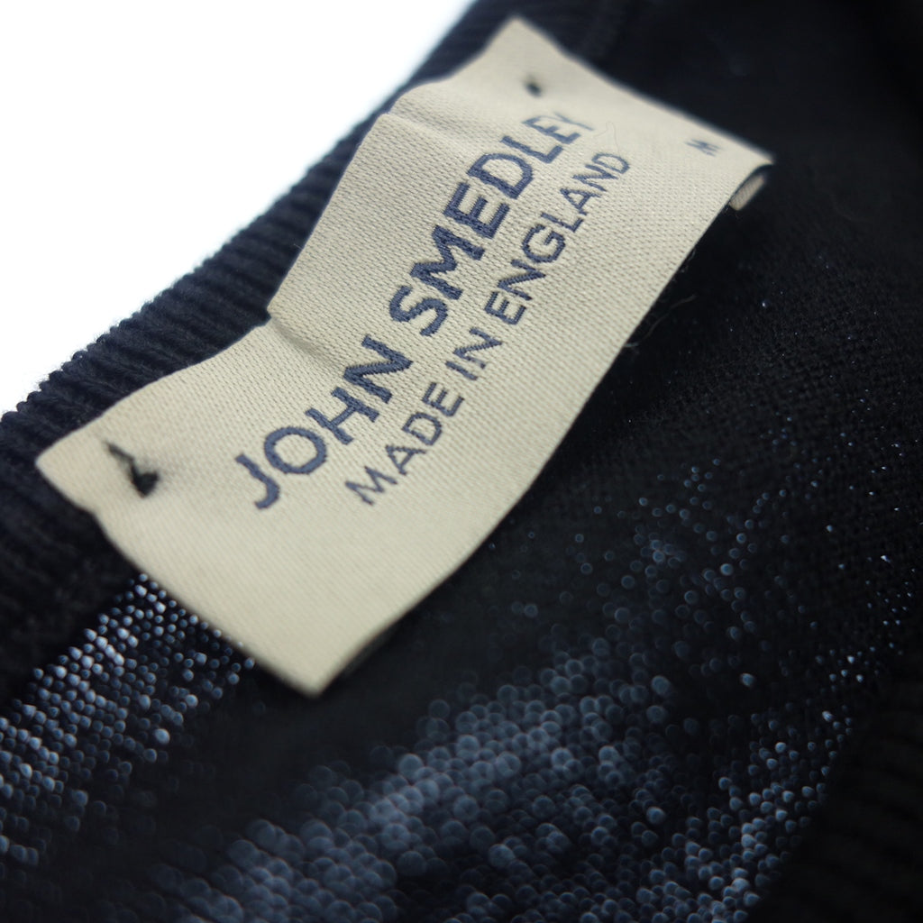 美品◆ジョンスメドレー クルーネックニット シーアイランドコットン 30G メンズ ネイビー サイズM JOHN SMEDLEY【AFB14】