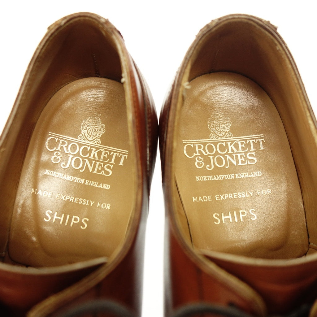 中古◆クロケット&ジョーンズ レザーシューズ Uチップ ニューポート メンズ ブラウン サイズUK6.5E CROCKETT & JONES【AFC29】