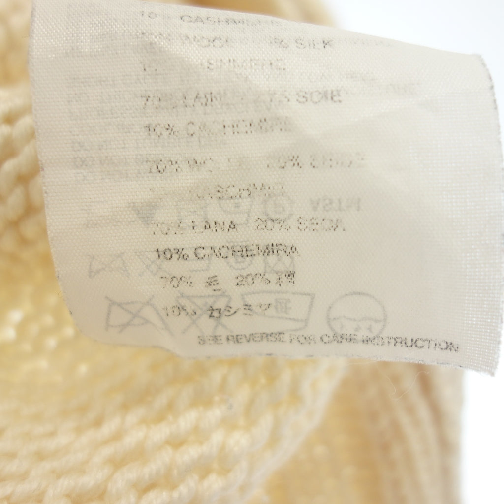 美品◆ジルサンダー 長袖 ニットセーター ハイネック カシミヤ レディース アイボリー サイズ34 JILSANDER【AFB36】