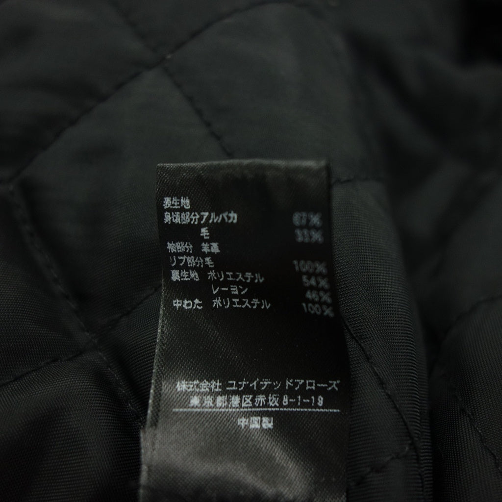 中古◆ユナイテッドアローズ ジャケット レザー切替 レディース サイズ38 ブラック UNITED ARROWS【AFB23】