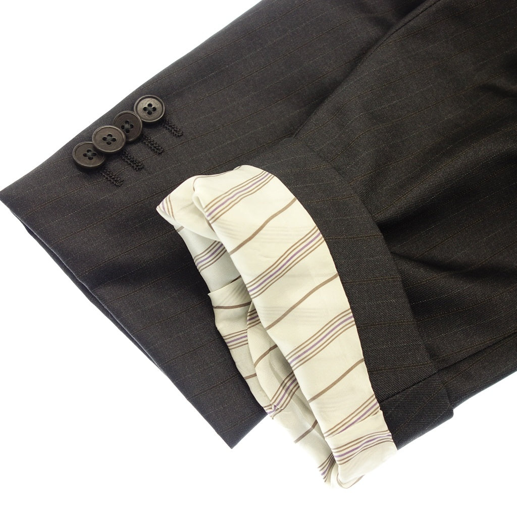 美品◆エルメネジルド ゼニア スーツ セットアップ 2112R7 ストライプ メンズ ネイビー系 サイズ50R Ermenegildo Zegna【AFB31】