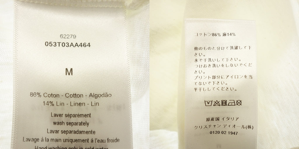 中古◆クリスチャンディオール Tシャツ I SAY I プリント 053T03AA464 レディース ホワイト系 サイズM Christian Dior【AFB42】