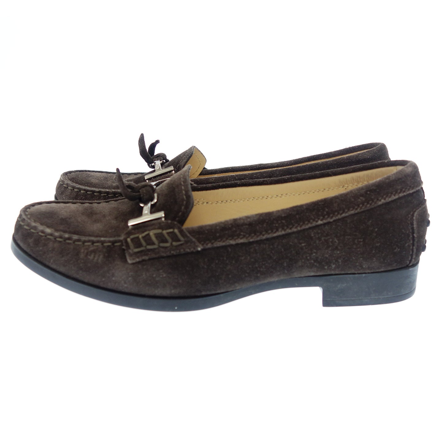 トッズ ローファー スエード タッセル レディース ブラウン 36 TOD'S【AFD9】【中古】