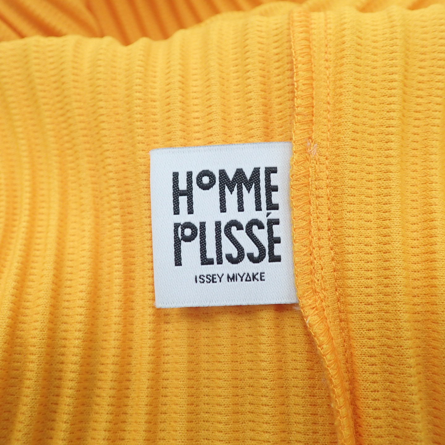イッセイミヤケオムプリッセ プリーツ半袖ボタンシャツ HP01JM126 イエロー メンズ 2 ISSEY MIYAKE HOMME PLISSE【AFB38】【中古】
