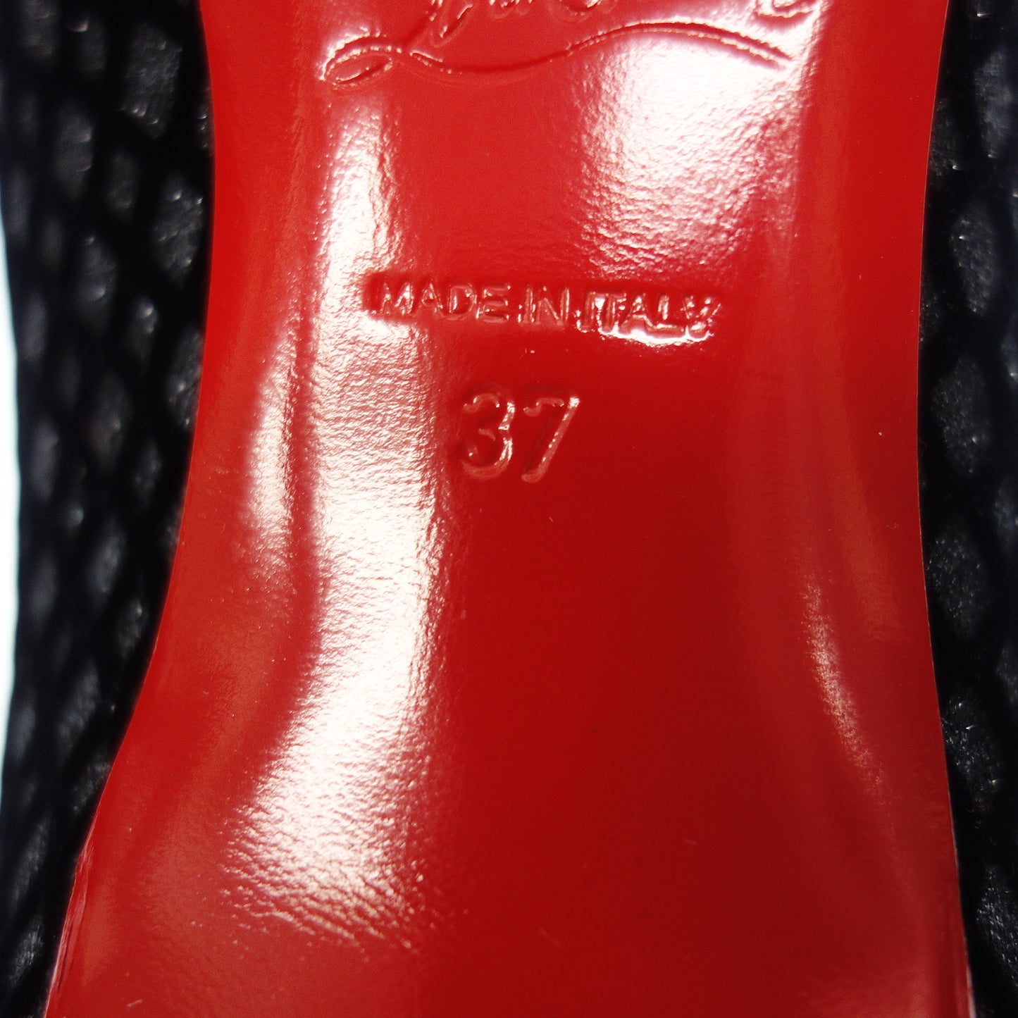 クリスチャンルブタン レザー×ファブリック パンプス スパイクスタッズ レディース ブラック 37 Christian Louboutin【AFC34】【中古】
