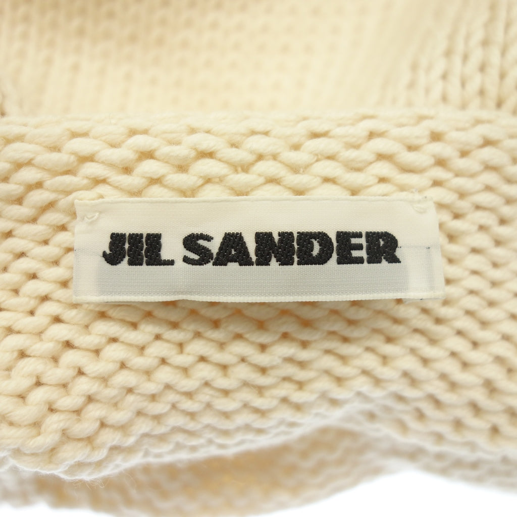 美品◆ジルサンダー 長袖 ニットセーター ハイネック カシミヤ レディース アイボリー サイズ34 JILSANDER【AFB36】