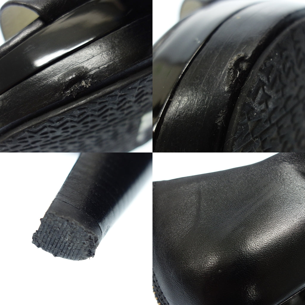 中古◆マイケルコース レザーパンプス サンダル ジップ レディース 黒 MICHAEL KORS【AFC7】