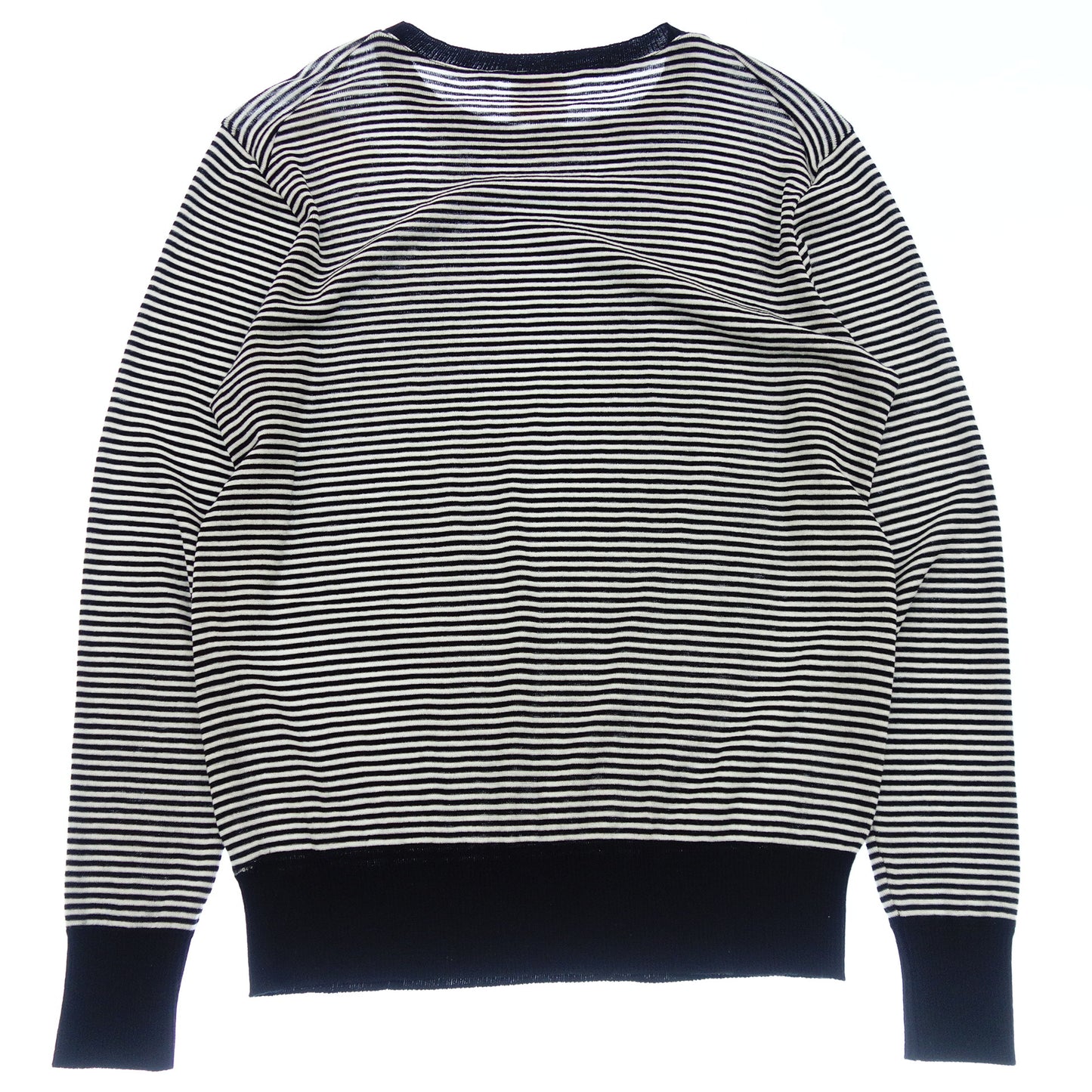 エムトリコ バイ モウショッフェ ニットセーター ミニボーダー クルーネック メンズ 2 ブラック/ホワイト AIME TRICOT by MAUCHAUFFEE【AFB41】【中古】