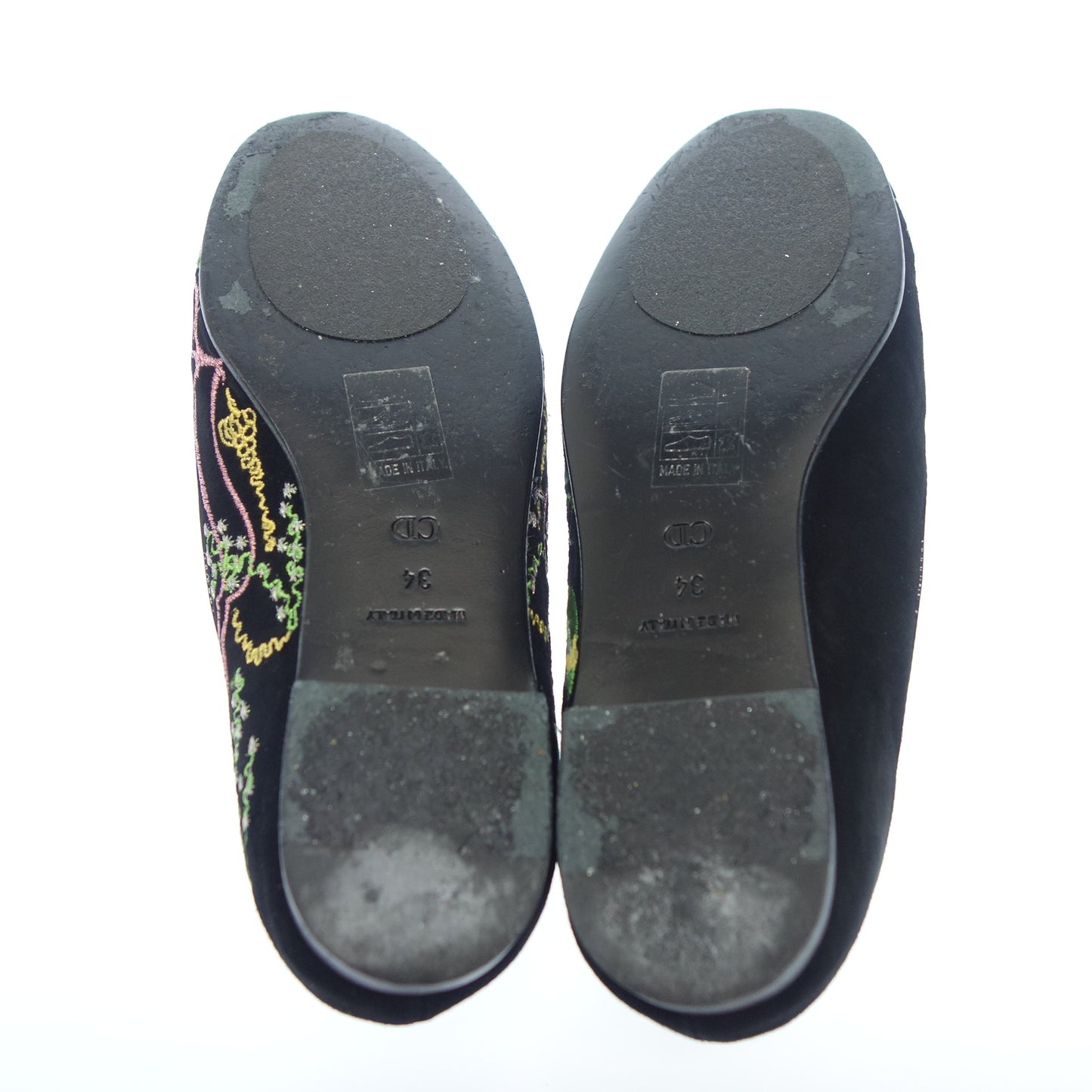 ディオール パンプス フラットシューズ 総柄 レディース ブラック 34 Dior【AFD7】【中古】