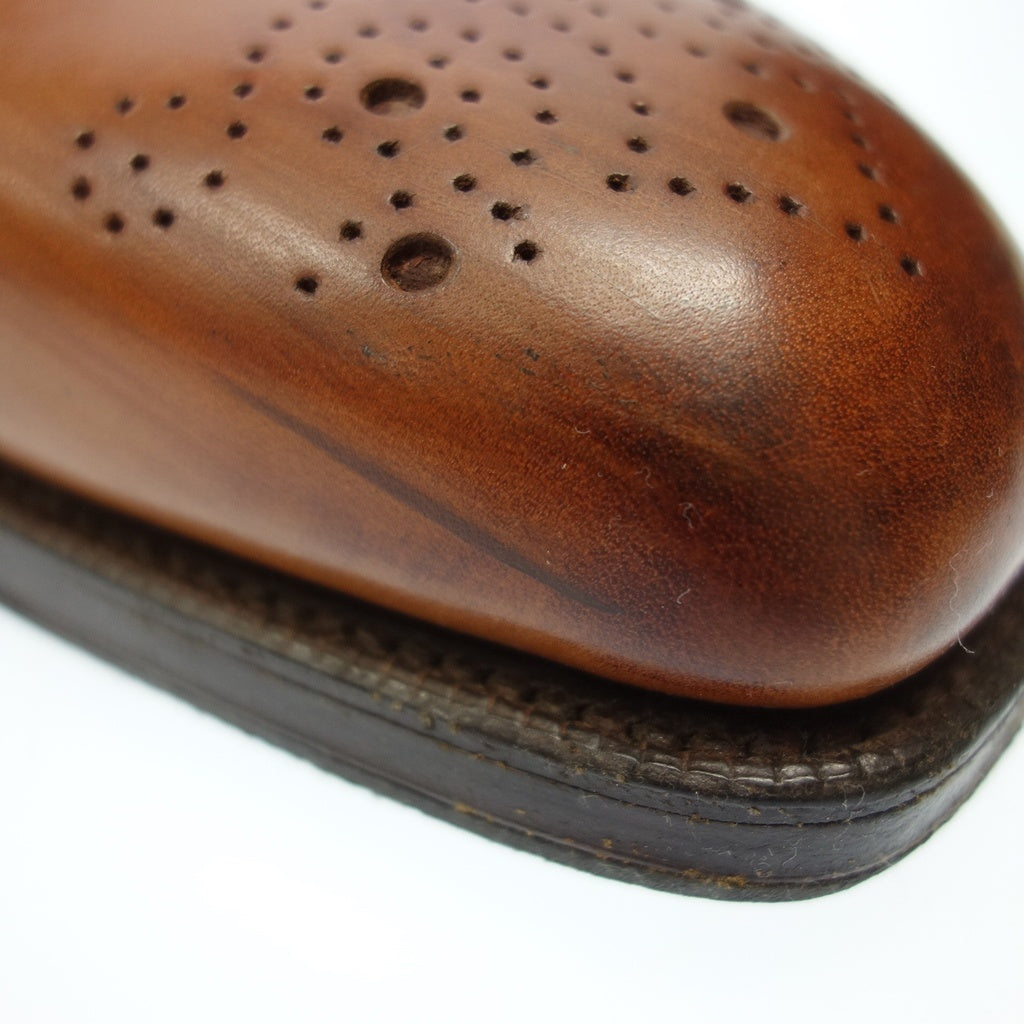 中古◆ラルフローレン パープルレーベル レザーシューズ S7065 シングルストラップ メンズ ブラウン系 サイズ7.5E RALPH LAUREN PURPLE LABEL【AFD9】