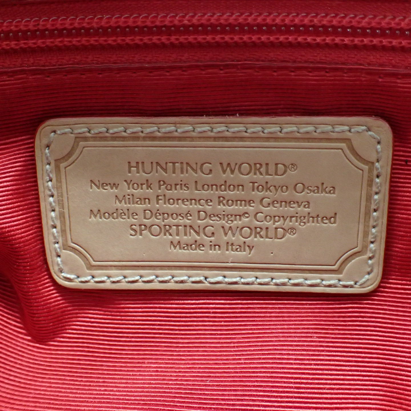 ハンティングワールド ショルダーバッグ ベージュ ブラック HUNTING WORLD【AFE10】【中古】
