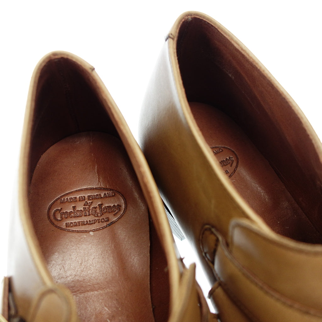 美品◆クロケット&ジョーンズ レザーシューズ シングルモンク PULLMAN ハンドグレード 5895 ベージュ メンズ サイズ7D CROCKETT&JONES【LA】