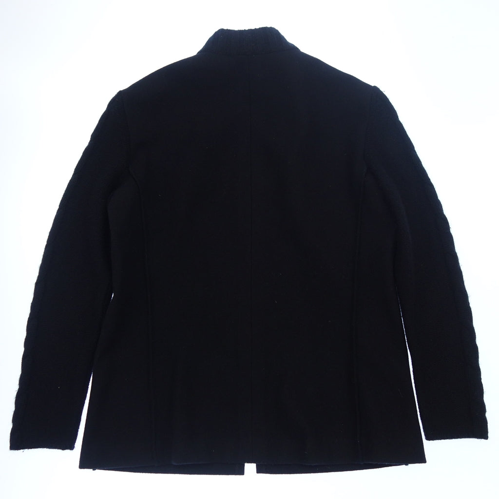 美品◆ヘルノ ジップアップブルゾン ウール×カシミヤ レディース ブラック 40 HERNO【AFB20】
