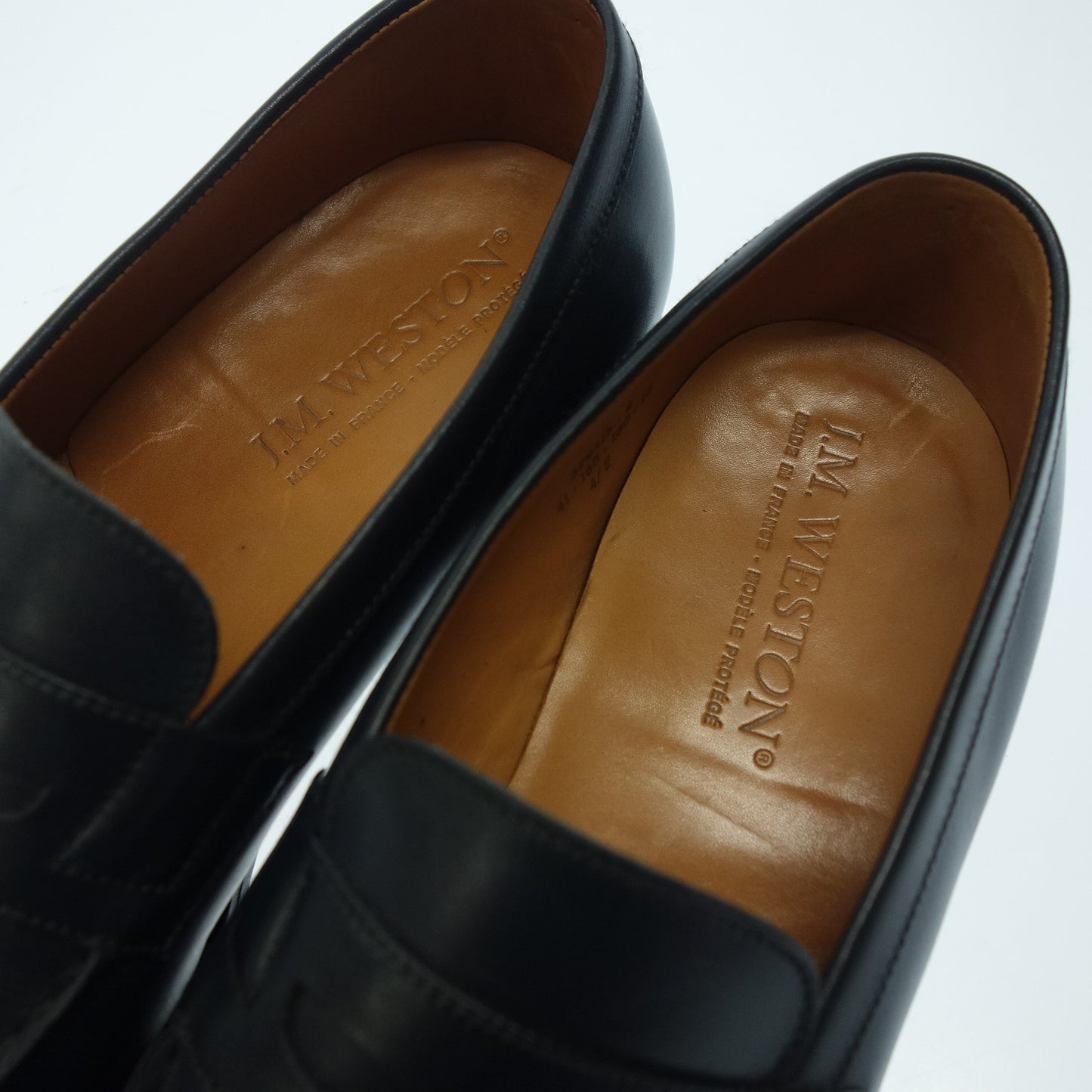 美品◆ジェイエムウエストン コインローファー 180 J.M.WESTON メンズ 4E 紺【AFC55】