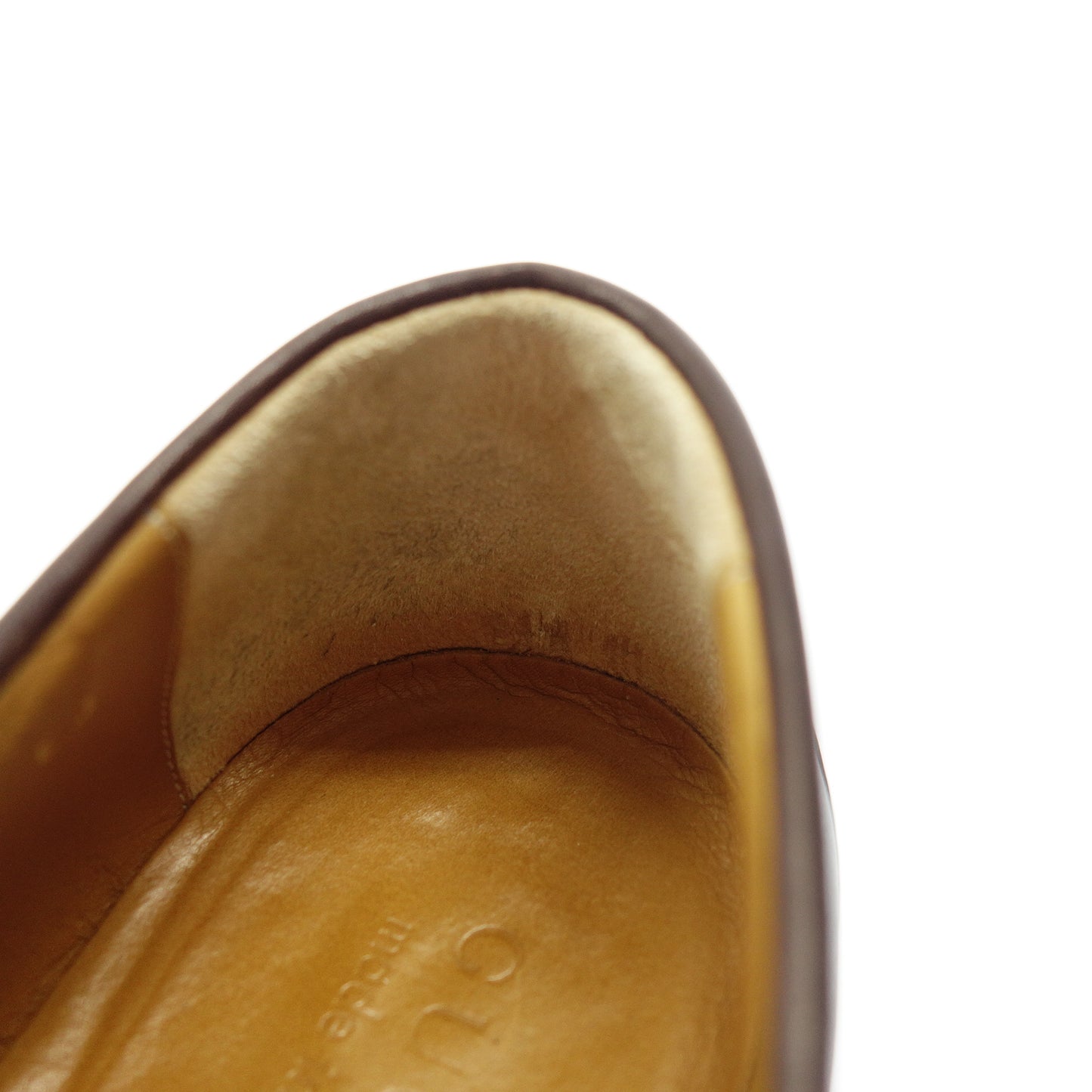 美品◆グッチ レザーローファー GG メンズ 39E ブラウン GUCCI【AFC3】