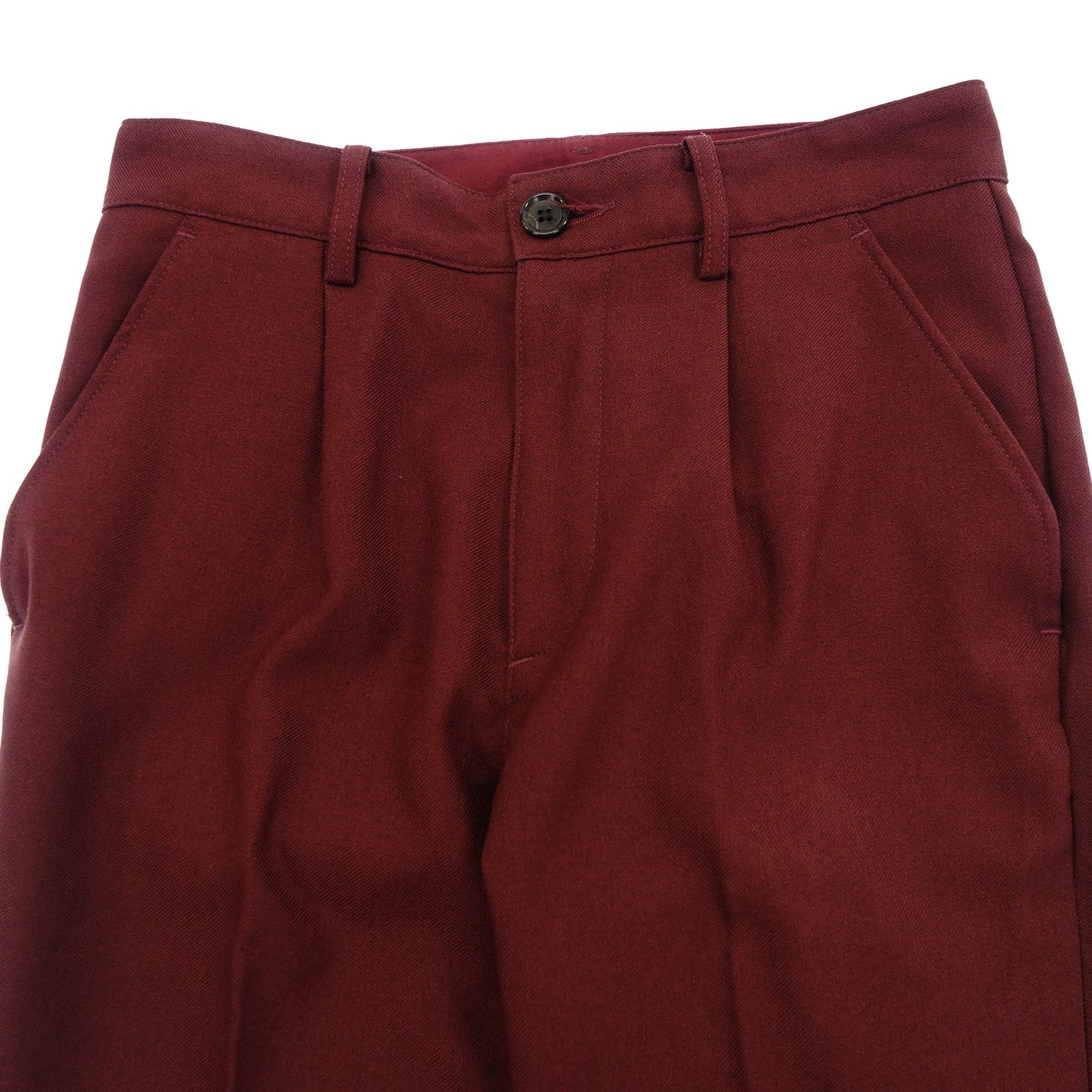 美品◆ミスター オリーブ パンツ トラウザー ポリエステルツイル生地 メンズ ワインレッド サイズXS Mr.OLIVE【AFB24】
