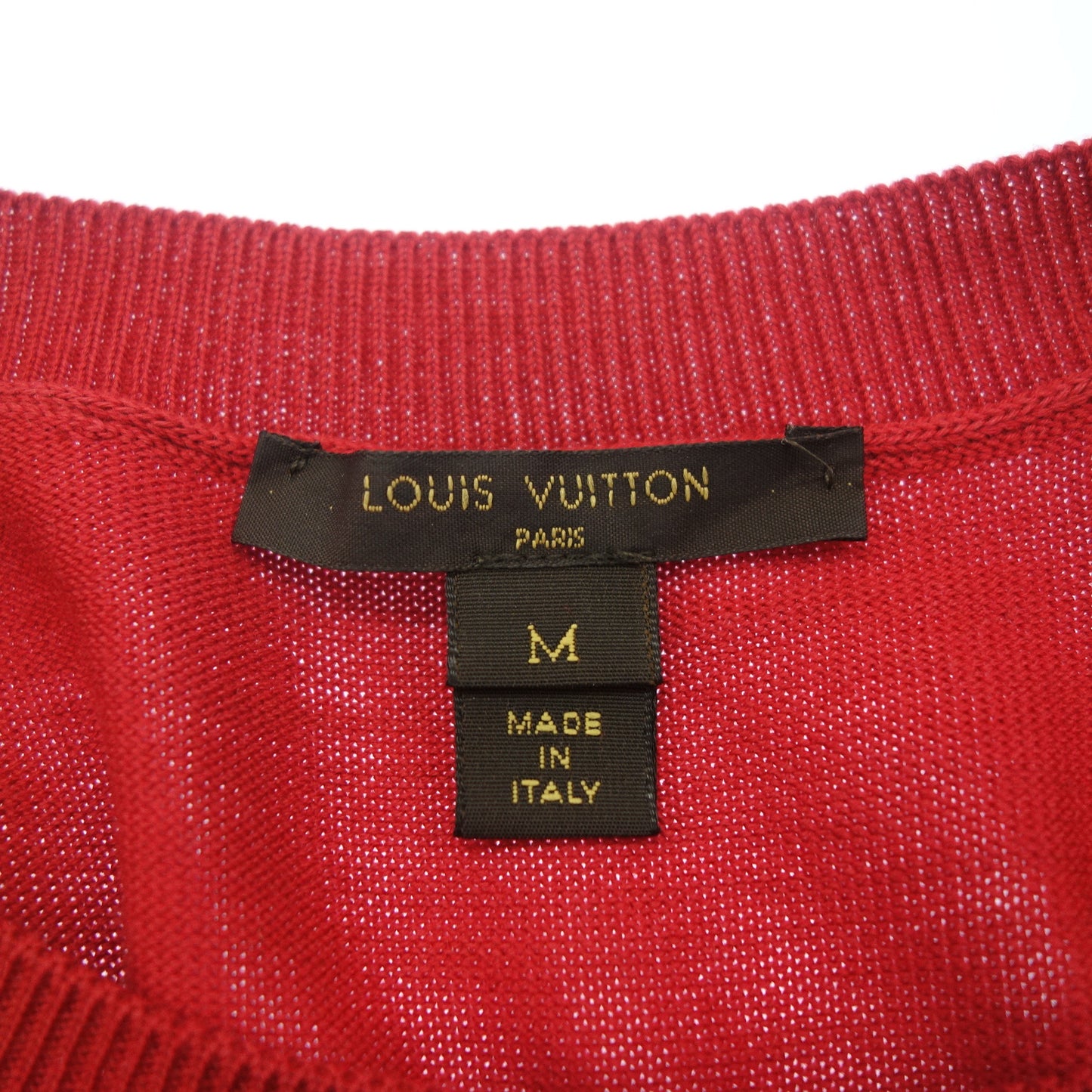 ルイヴィトン ニットワンピース ビーズ レディース レッド M LOUIS VUITTON【AFB36】【中古】