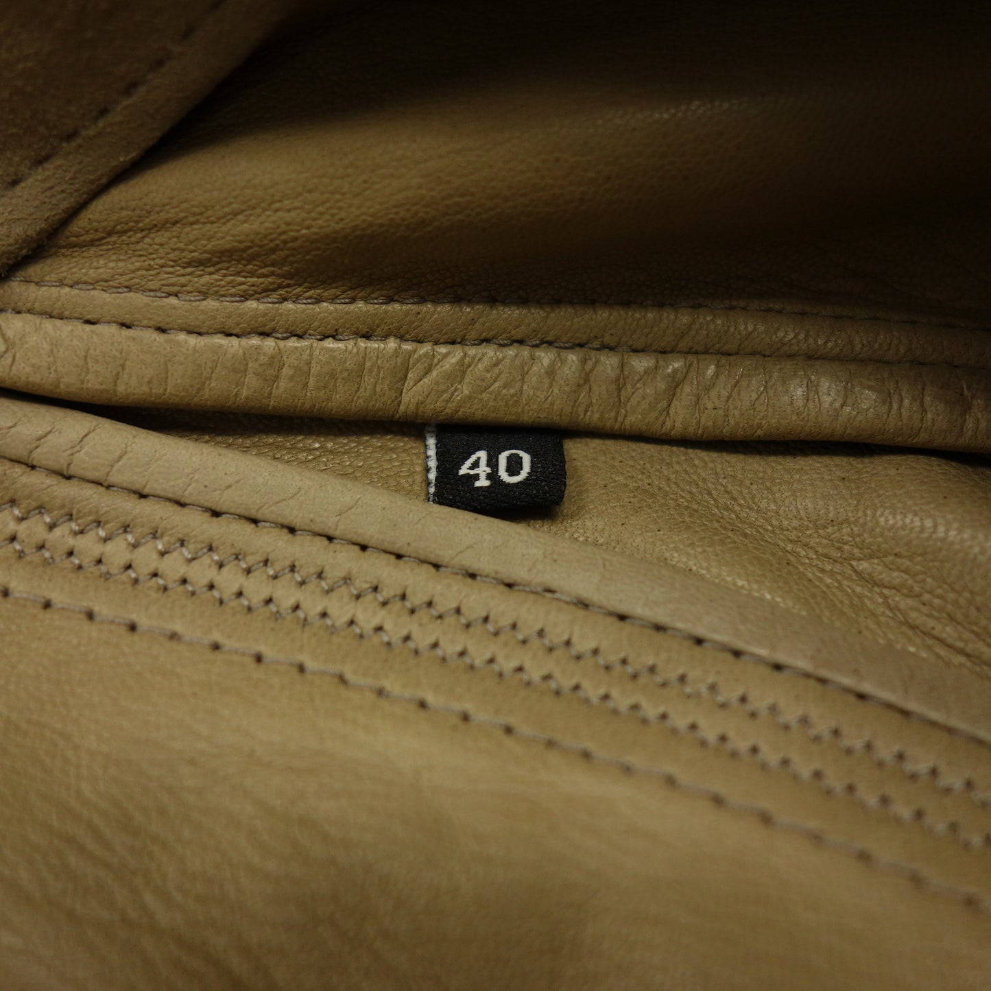 中古◆グッチ レザージャケット スエードレザー ベルトデザイン ベージュ サイズ40 レディース GUCCI【AFA9】