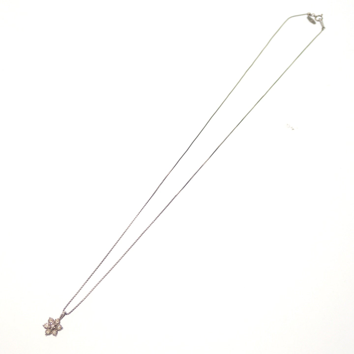 ミルフローラ Pt900 Pt850 コンビ ダイヤ0.36ct ネックレス【AFI18】【中古】