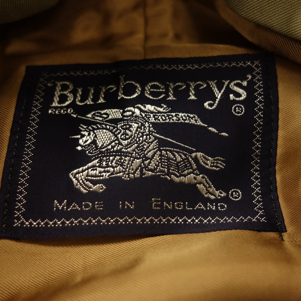 美品◆バーバリーズ トレンチコート イングランド製 ライナー付き レディース カーキ コットン×ウール Burberry’s【LA】
