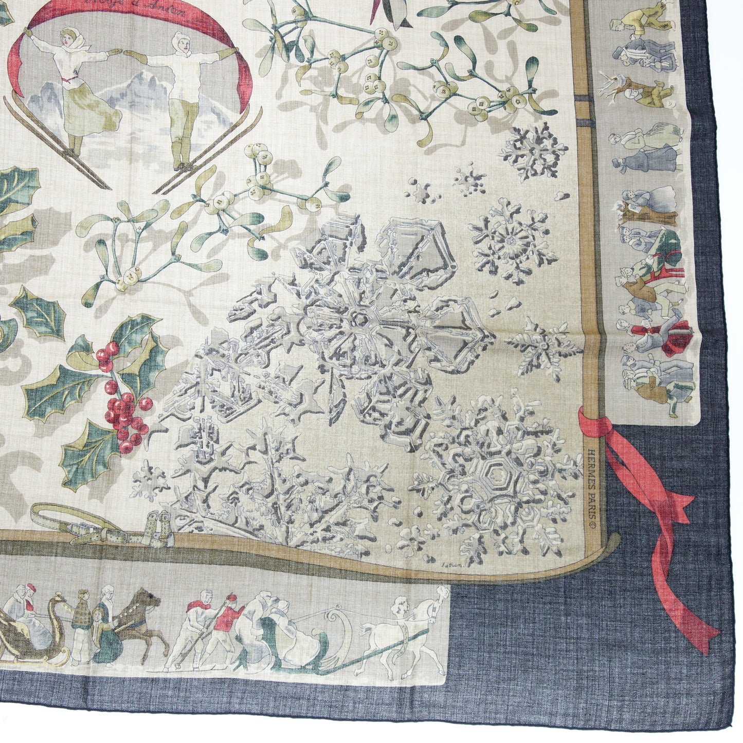 エルメス 大判ストール Neige d' Antan 去年の雪 レディース マルチカラー HERMES【AFI21】【中古】