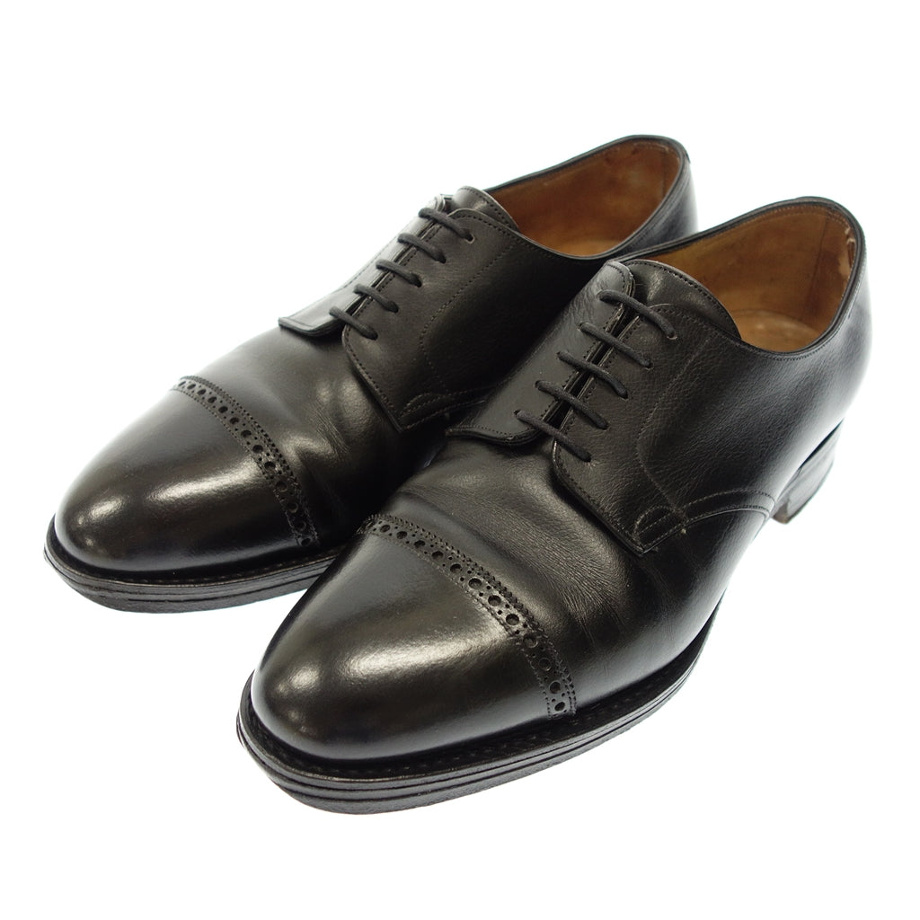 中古◆ジョンロブ パンチドキャップトゥシューズ ラッセル 8695ラスト レザーシューズ メンズ 7.5 黒系 JOHN LOBB RUSSEL【AFC13】