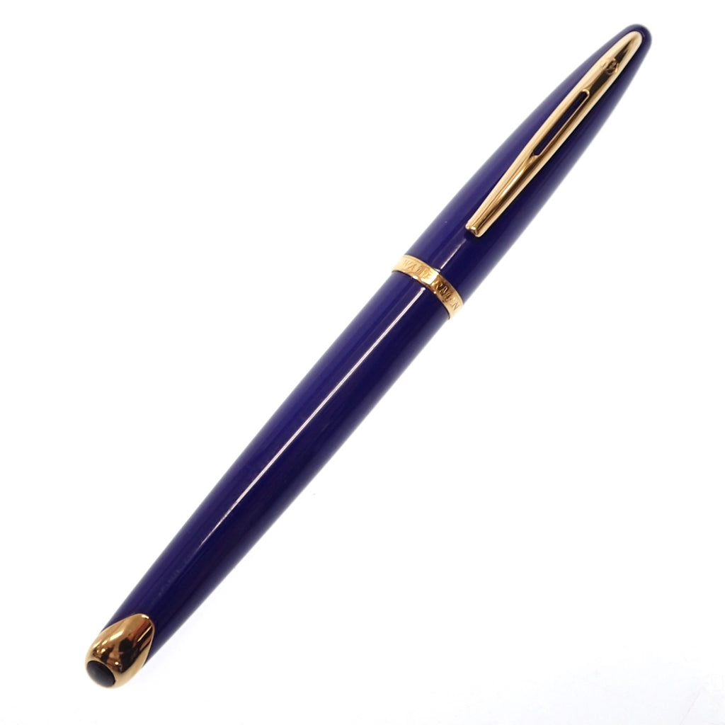 美品◆ウォーターマン 万年筆 カレン ペン先18K750 青×ゴールド WATERMAN CAREN【AFI13】