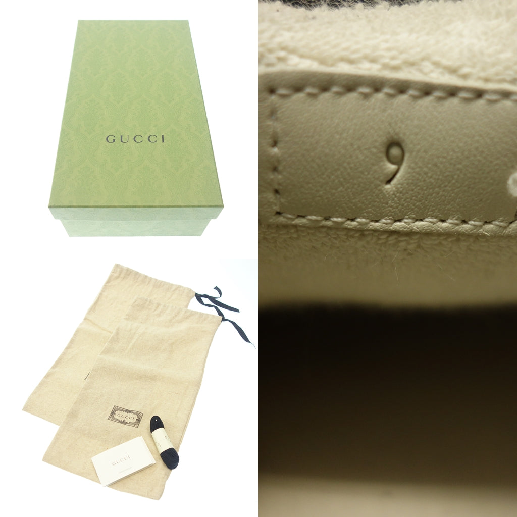 美品◆グッチ スニーカー スクリーナー レザー メンズ ブラウン系 サイズ9 GUCCI【AFD1】