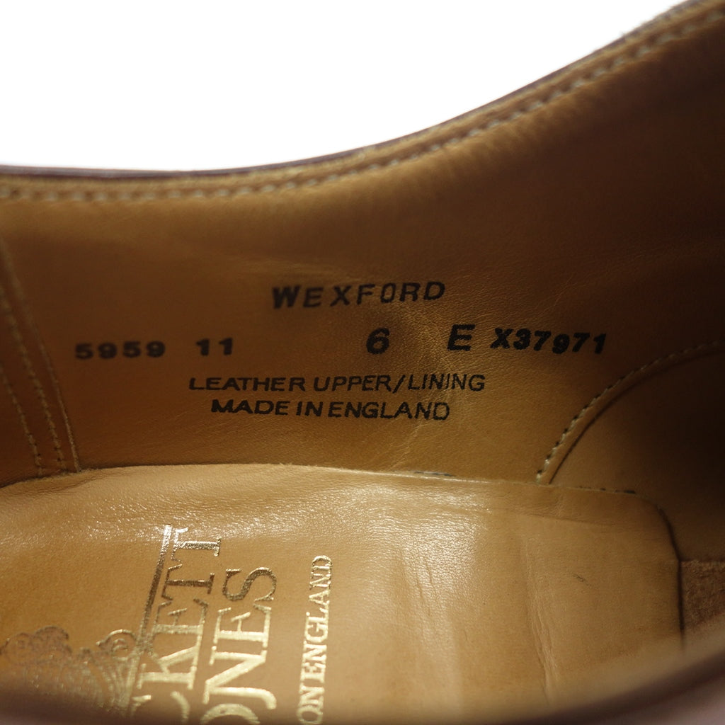 中古◆クロケット&ジョーンズ Uチップ レザーシューズ ウェックスフォード メンズ ブラウン サイズ6E Crockett&Jones WEXFORD【AFC44】