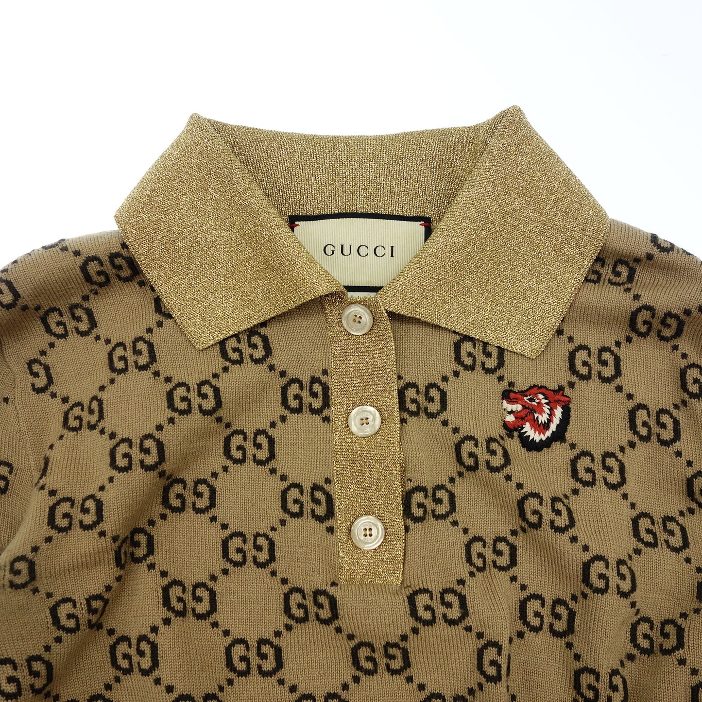 中古◆グッチ GG柄 トップス 狼ワッペン 18SS レディース サイズS GUCCI【AFB46】