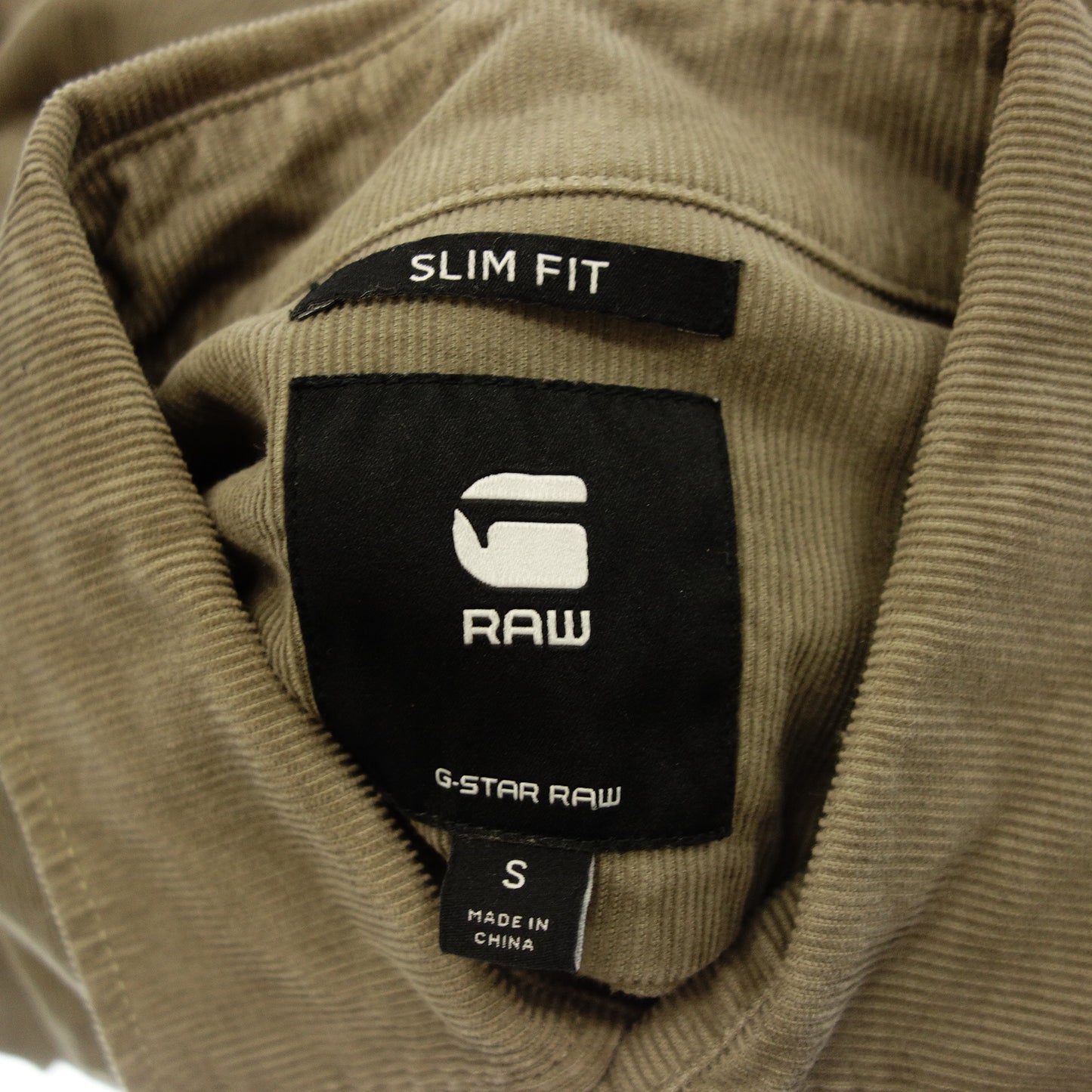 極美品◆ジースター ロウ ウエスタンシャツ コーデュロイ メンズ ベージュ サイズS G-STAR RAW【AFB40】