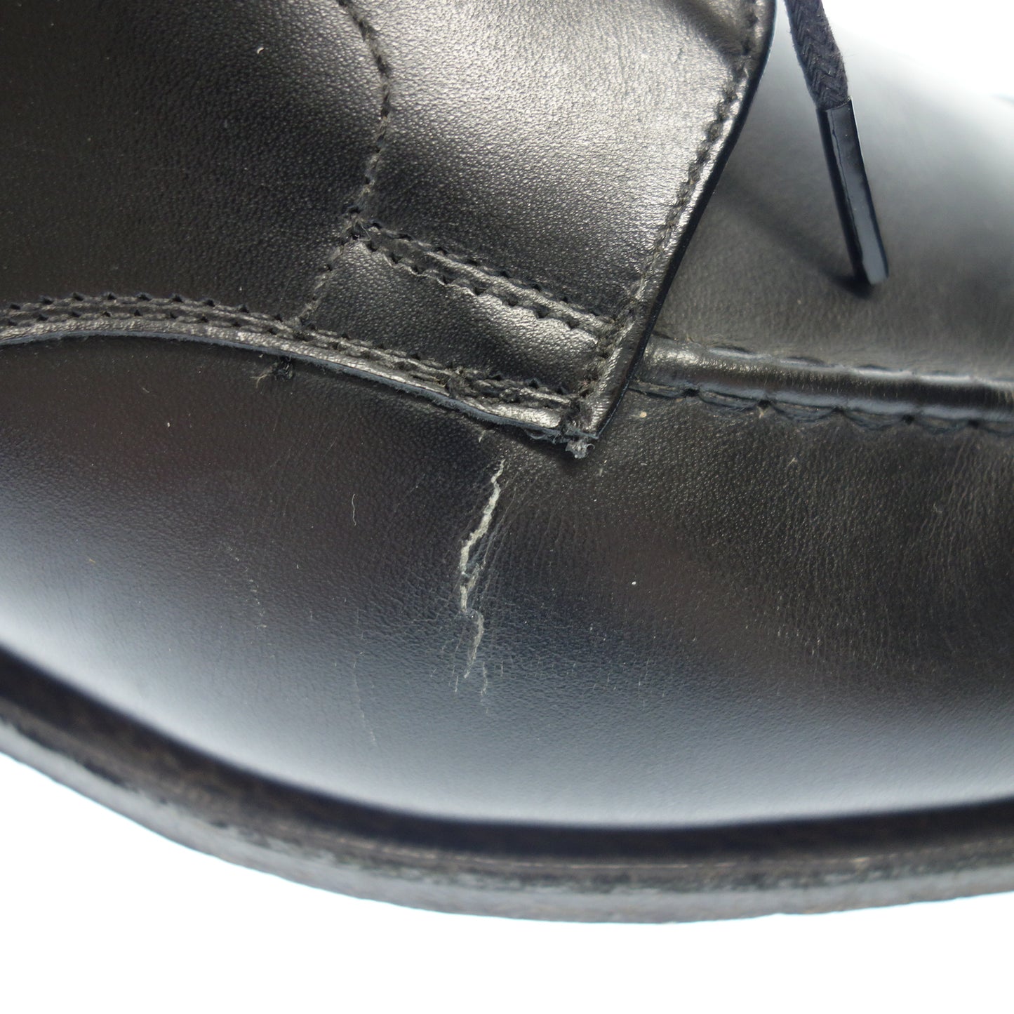 中古◆チーニー レザーシューズ Uチップ R67R 3888 メンズ ブラック系 サイズ7.5 CHEANEY【AFD8】