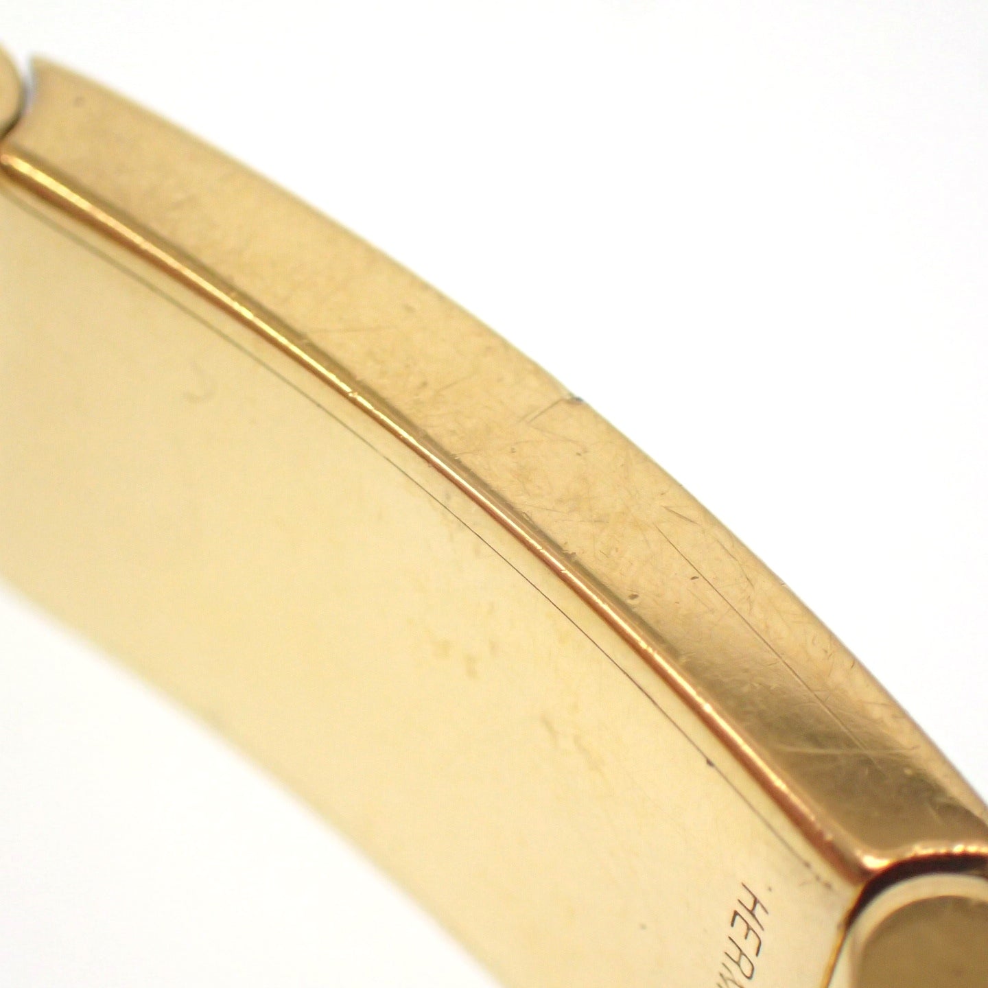 エルメス レザーブレスレット GP金具 ゴールド系 箱付き HERMES【AFI11】【中古】