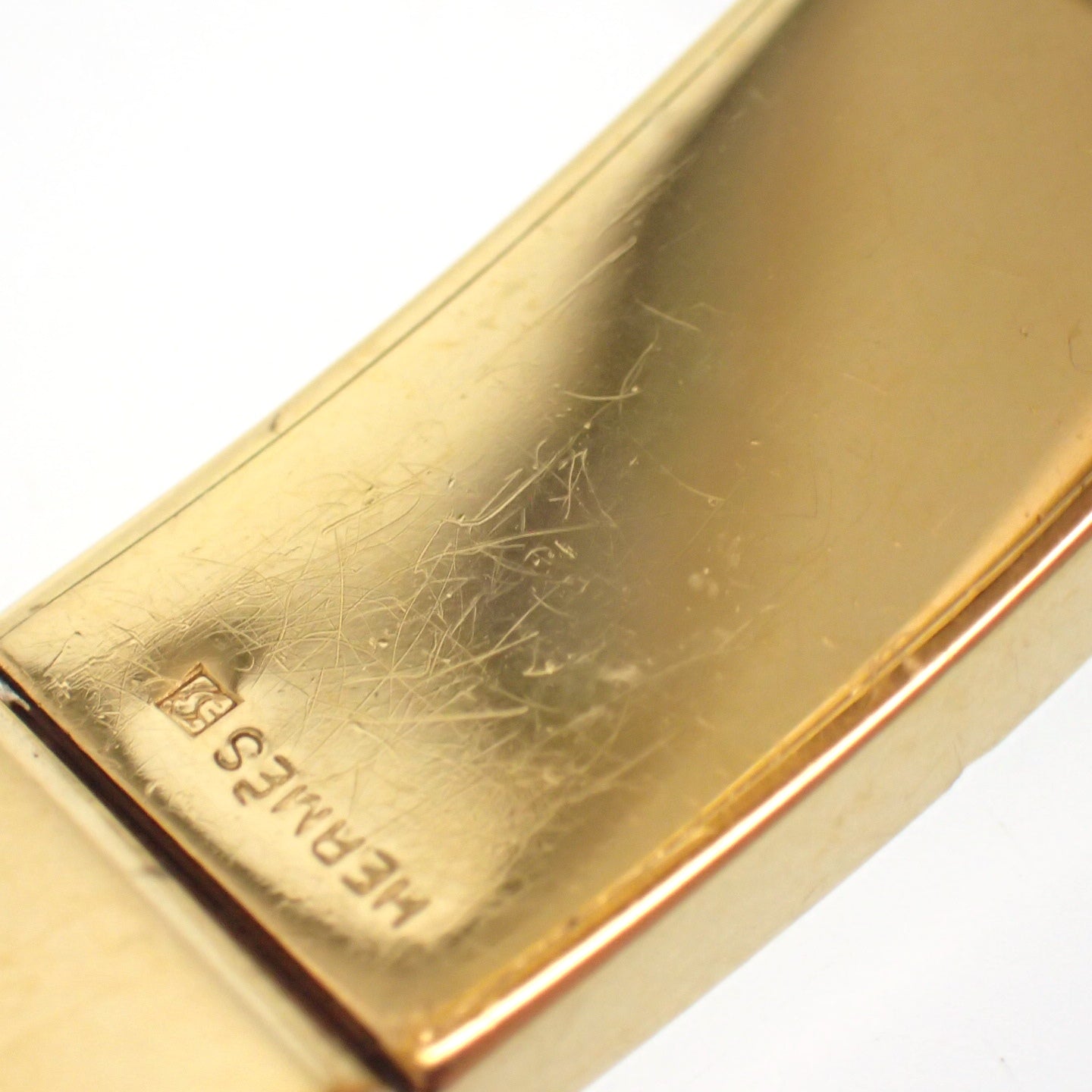 エルメス レザーブレスレット GP金具 ゴールド系 箱付き HERMES【AFI11】【中古】