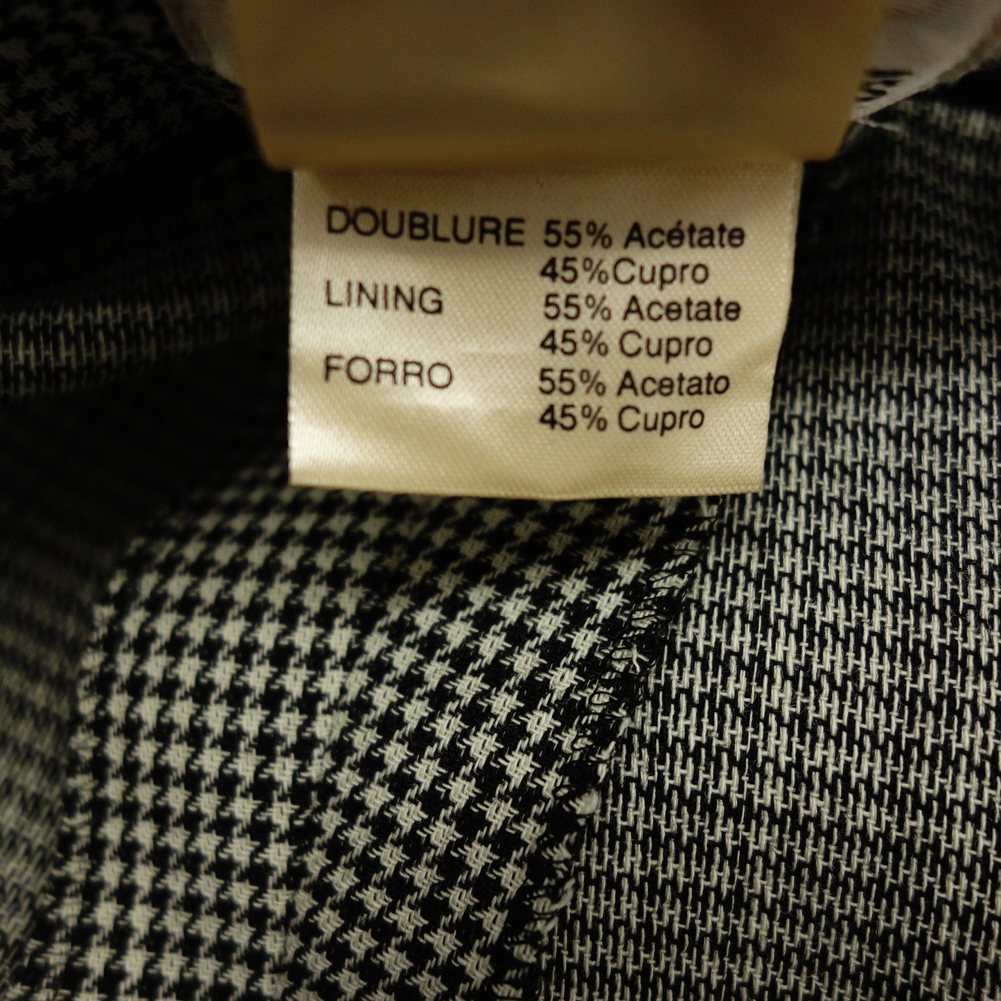 美品◆エルメス ウール スラックス パンツ 千鳥柄 レザープル レディース 黒×白系 サイズ38 HERMES【AFB1】