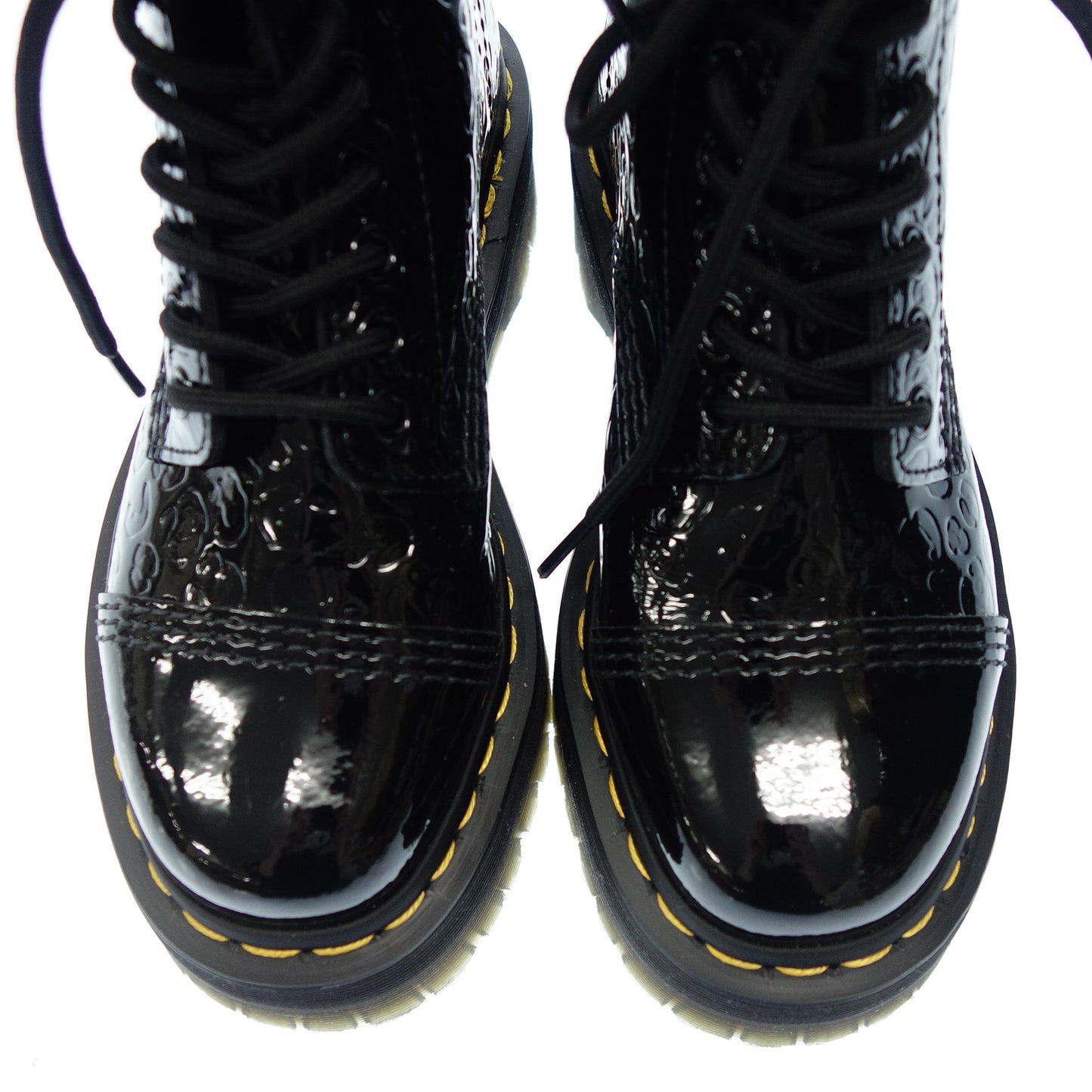美品◆ドクターマーチン レザーブーツ パテント 8ホール レディース ブラック サイズUK3 Dr.Martens【AFC5】