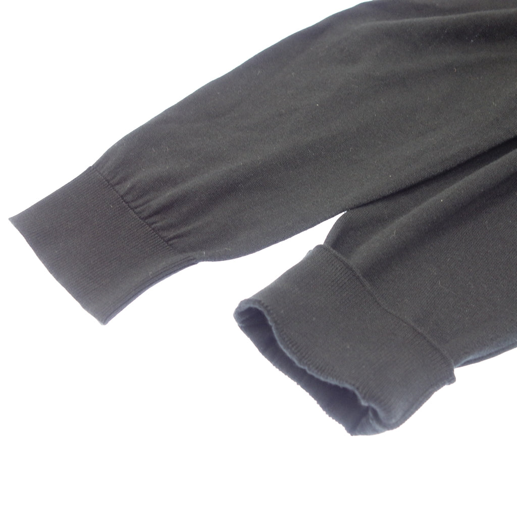 極美品◆ジョンスメドレー Vネック ニットセーター シーアイランドコットン 30ゲージ メンズ サイズM ブラック JOHN SMEDLEY【AFB12】