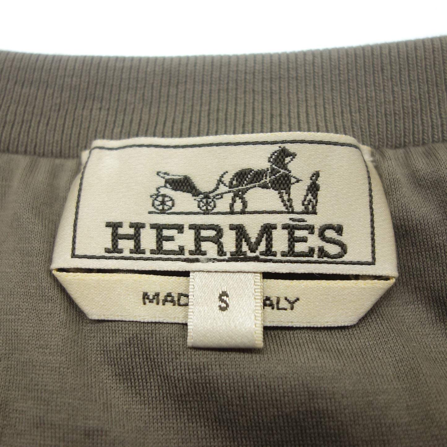 エルメス スウェット クルーネック Hロゴ メンズ ブラウン S HERMES【AFB41】【中古】