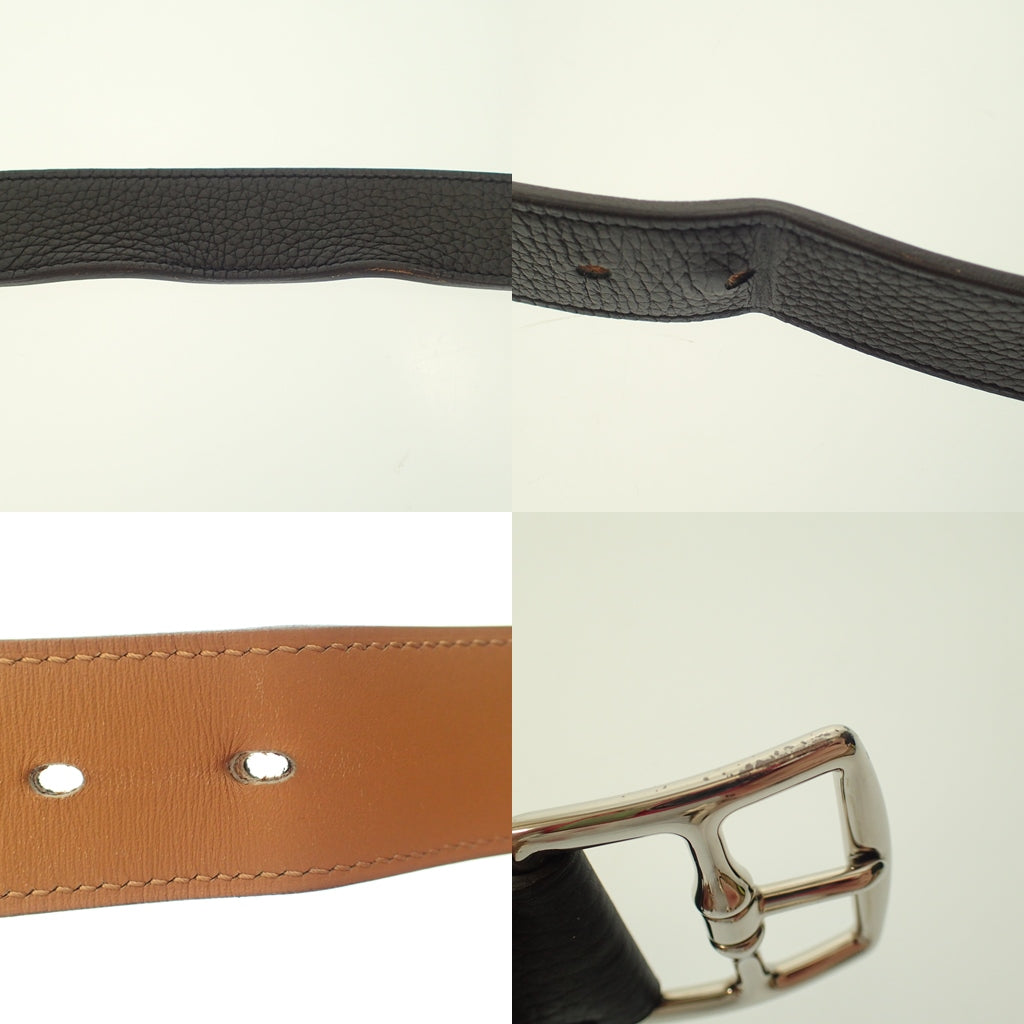 中古◆エルメス レザーベルト エトリヴィエール シルバー金具 □R刻 2014年製 HERMES【AFI18】