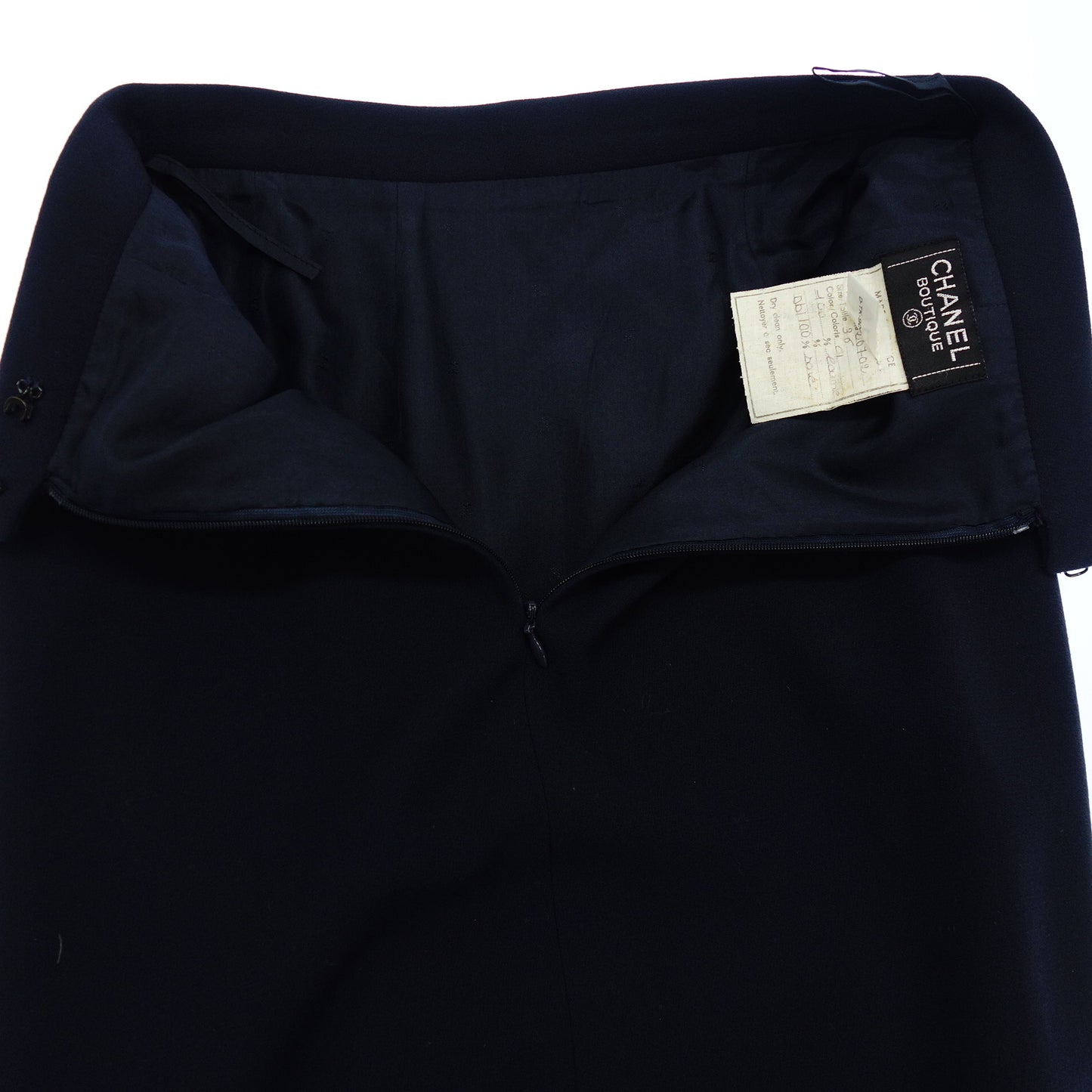 シャネル スカート ウール ネイビー 36 レディース CHANEL【AFB22】【中古】