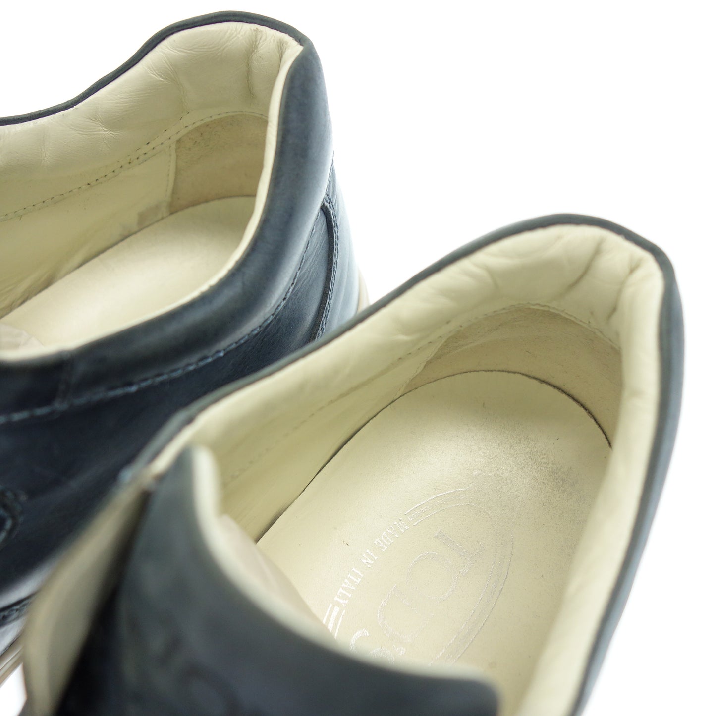 美品◆トッズ ローカットスニーカー レザー メンズ 7.5 ブルー系 TOD'S【AFC1】